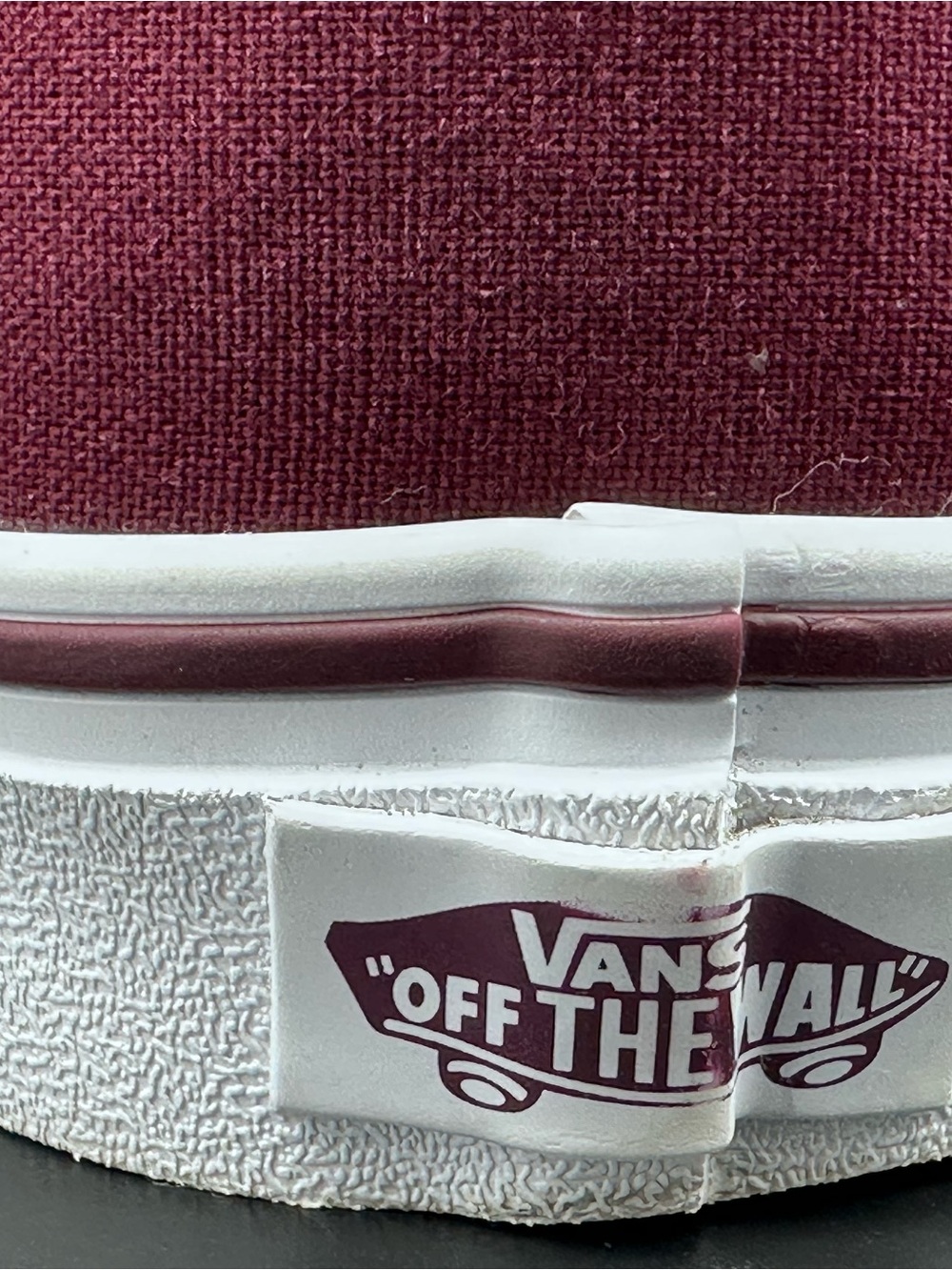 Size 10 Vans Ward Low Top Women’s Sneakers Burgundy Canvas White Stripe Shoes - Picture 8 of 14